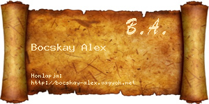 Bocskay Alex névjegykártya